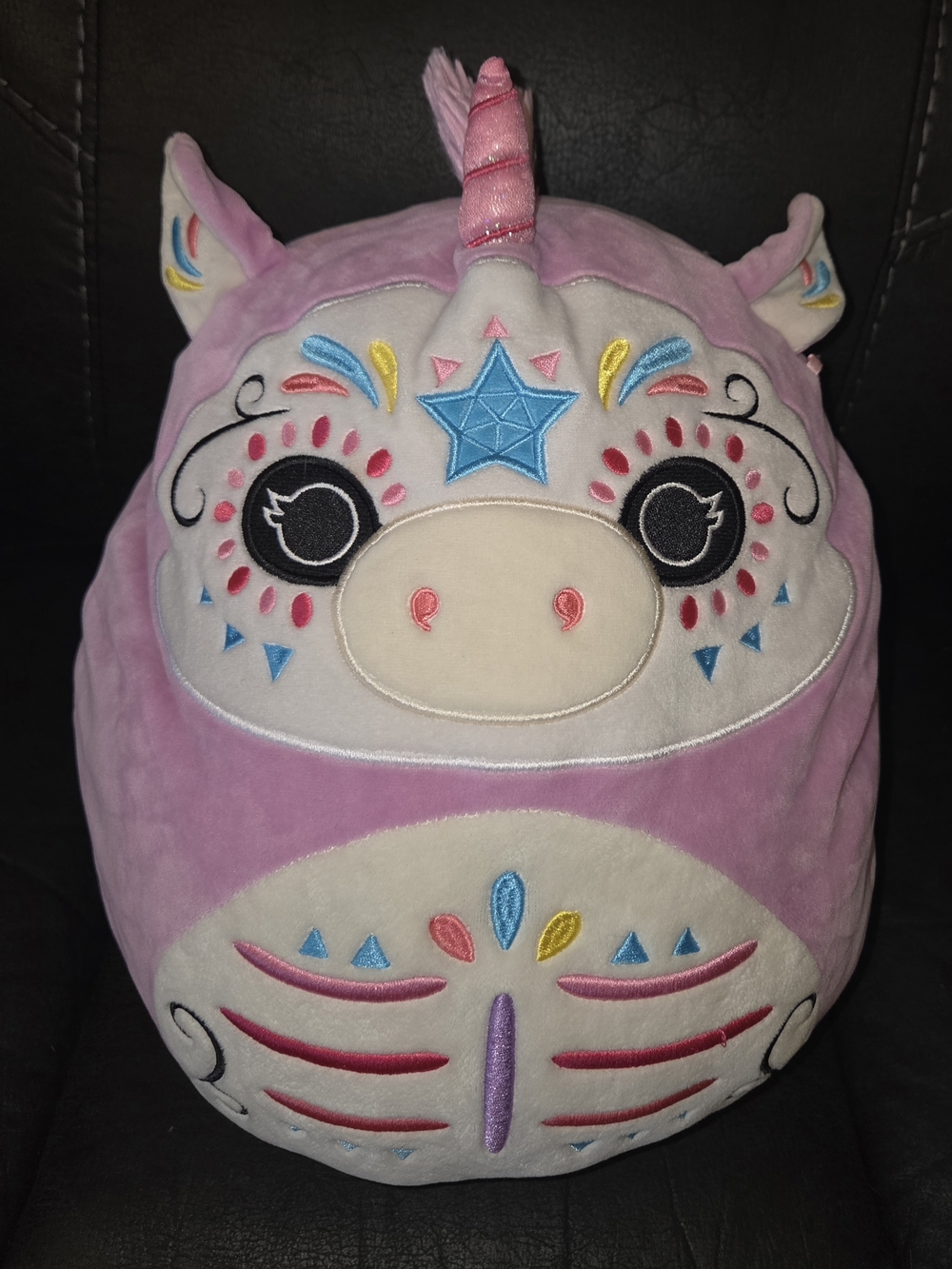 GUC Squishmallows Pink "Day Of The Dead" Unicorn Astrid Sugar Skull Design